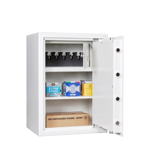Vevor Armoire 5 fusils, coffre-fort empreinte/clés, étagère amovible, support pistolets - Coffre fort - Rue du Commerce