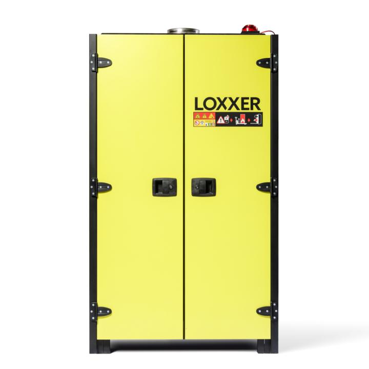Boîte à piles Loxxer loxk2000 VDMA fermée. Subvention MIA pour le boîtier de piles au lithium